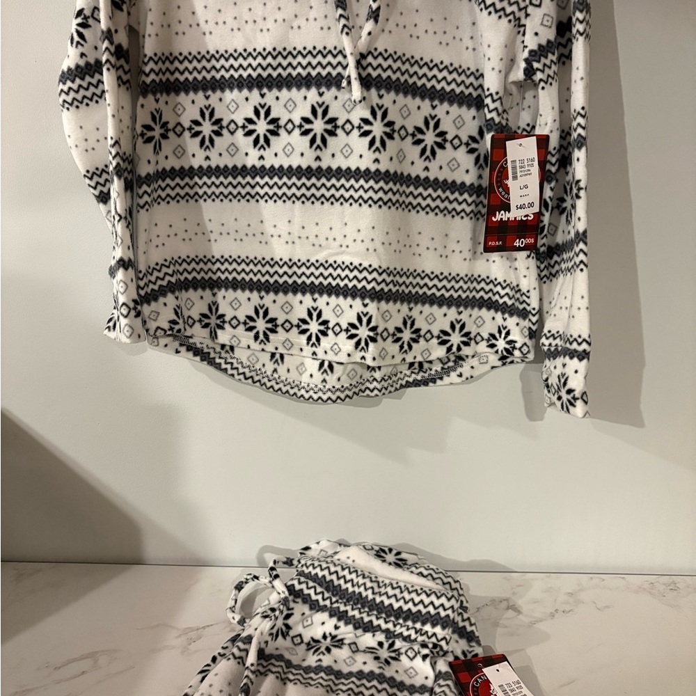 Black and White Patterned Pajama Set